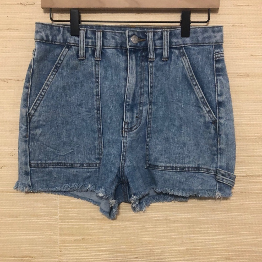 Denim Blue Women's Highest Rise Cargo Style Shorts size 8